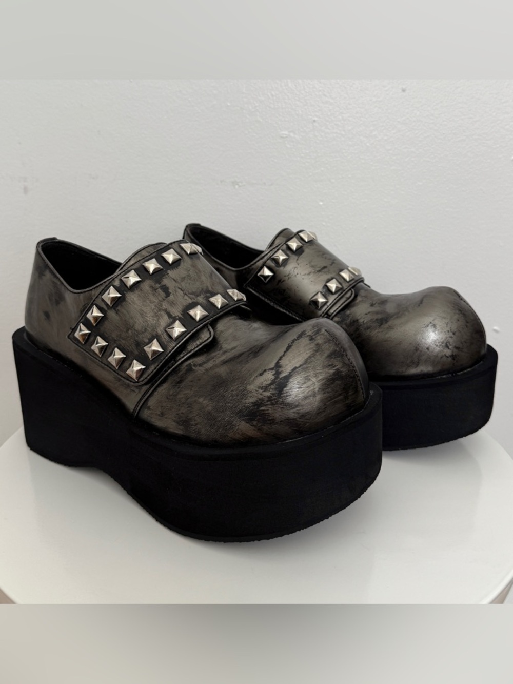 RARE Vintage 90s Y2K Demonia Platform Shoes – The Dank Shoe Silver Studs